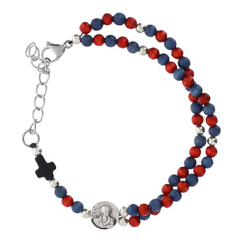 Rosario pulsera Carlo Acutis haya roja granos 4 mm 1