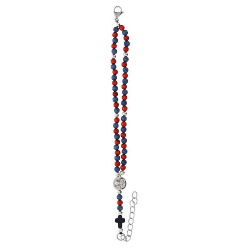 Rosario braccialetto Carlo Acutis faggio rosso grani 4 mm 3