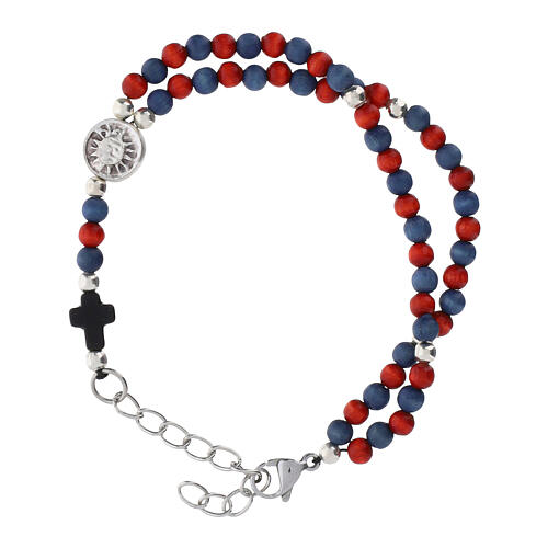 Carlo Acuti rosary bracelet in red beech wood 4 mm beads 3
