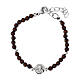 Armband Carlo Acutis aus Palisanderholz mit Stahlelementen, 4-mm-Perlen s1