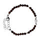 Armband Carlo Acutis aus Palisanderholz mit Stahlelementen, 4-mm-Perlen s4