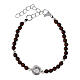 Braccialetto Carlo Acutis palissandro divisore acciaio grani 4mm s2
