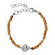 Pulsera Carlo Acutis granos 4 mm olivo y plateados con medalla s1