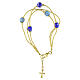 Triple‑wrap Murano Glass Bead Bracelet, 5 mm Gold, Silver and Blue Finishes s2