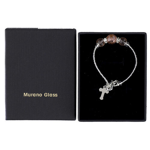 Armband LUCY, Murano-Glasperlen 10 mm in Rosa, silberfarbene Ausführung 5