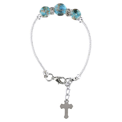 Armband LUCY, Murano-Glasperlen 10 mm in Grün, silberfarbene Ausführung 5