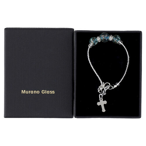 Bracciale perle verdi in vetro di Murano da 10mm e dettagli in argento 6