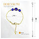 Blue 0.2-inch Murano glass bead bracelet with gold details and cross s4