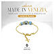Pulsera perlas Murano celeste 10 mm con cierre dorado s2