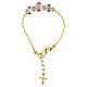 Gold-finish bracelet with 0.2-inch pink Murano glass beads s5