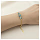 Gold Bracelet with Green Murano Glass Beads 10 mm s2