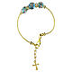 Gold Bracelet with Green Murano Glass Beads 10 mm s5