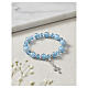 Bracelet with 0.4-inch sky-blue Murano beads and 0.2-inch Bohemian crystals, silver finish s2
