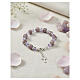 Lilac Murano glass bead bracelet with 0.2-inch crystals, silver finish s2