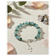 Green Murano Glass Bracelet 10 mm and 5 mm Bohemian Crystals, Silver Finish s2