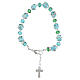 Green Murano Glass Bracelet 10 mm and 5 mm Bohemian Crystals, Silver Finish s3
