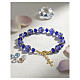 Gold bracelet with 10 mm blue Murano beads and 5 mm Bohemian crystals s2