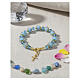 Bracelet with gold finish 5 mm Bohemian crystals and 10 mm sky-blue Murano beads s2