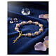 Gold-tone bracelet with 10 mm lilac Murano glass and 5 mm Bohemian crystals s2