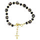 Bracelet with 10 mm Black Murano Beads and 5 mm Gold-Tone Bohemian Crystals s3