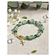 Bracelet with 10mm Green Murano Beads and 5mm Bohemian Crystals Gold Finish s2