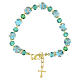 Bracelet with 10mm Green Murano Beads and 5mm Bohemian Crystals Gold Finish s3
