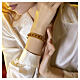 Amber Bracelet with 8mm Murano Glass Beads and Gold Finish s2