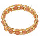Beige Murano Glass Bracelet with 8 mm Beads with Gold Finish s1