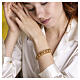 Beige Murano Glass Bracelet with 8 mm Beads with Gold Finish s4