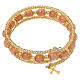 Beige Murano Glass Bracelet with 8 mm Beads with Gold Finish s5