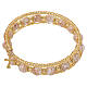 White Murano Glass Pearl Bracelet with Gold Cross 8 mm s1
