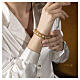 White Murano Glass Pearl Bracelet with Gold Cross 8 mm s2
