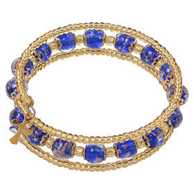 Pulsera vidrio Murano 8 mm acabado oro color azul intenso