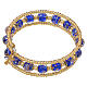 Deep Blue Murano Glass Bracelet 8 mm, Gold Finish s1