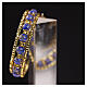 Deep Blue Murano Glass Bracelet 8 mm, Gold Finish s4