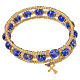 Deep Blue Murano Glass Bracelet 8 mm, Gold Finish s5
