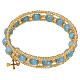 0.31-inch light‑blue Murano glass bracelet with gold finish s5