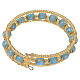 Pulsera Rezzonico celeste de vidrio de Murano 8 mm con acabado dorado s1