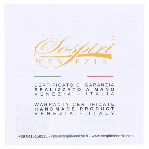 Pulseira vidro de Murano azul, azul-claro e branco acabamento dourado 7