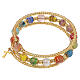 Multicolor Bracelet with 8mm Murano Glass Beads, Gold Finish s5