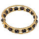 Black Murano Glass Bracelet with Gold Elements 8 mm s1