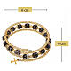 Black Murano Glass Bracelet with Gold Elements 8 mm s3