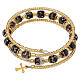 Black Murano Glass Bracelet with Gold Elements 8 mm s5