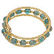 Murano Glass Bracelet 8mm Green with Gold-Tone Spring Clasp s1