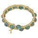 Murano Glass Bracelet 8mm Green with Gold-Tone Spring Clasp s5