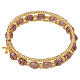 8mm Violet Murano Glass Bracelet with Gold Cross s1