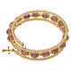 8mm Violet Murano Glass Bracelet with Gold Cross s5