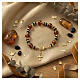 Bracelet with 8mm Murano Glass Pearls Amber and Black Slavic, Gold Finish s2