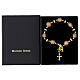 Women's Murano Glass Bracelet 8mm Beige and Black Slavica Beads, Gold Finish s4