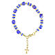 Serenissima gold-finish bracelet with 8 mm blue Murano and transparent blue Slavic beads s1